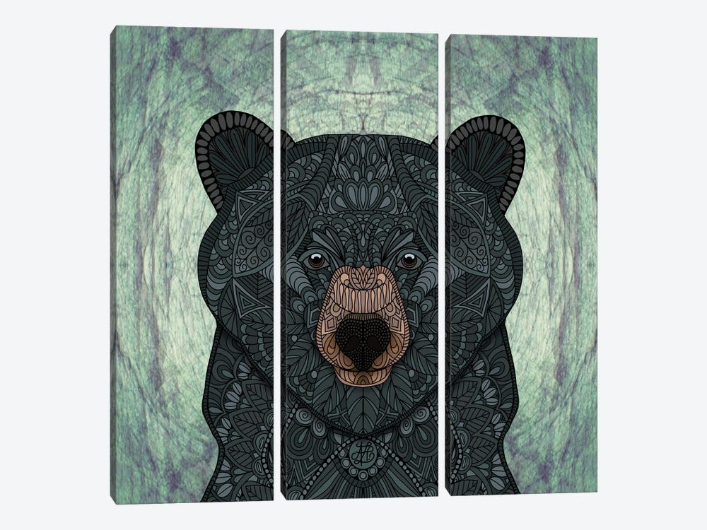 Black Bear by Angelika Parker 3-piece Canvas Art Print