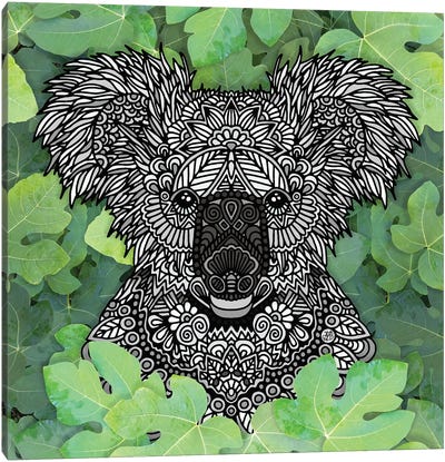 Jungle Koala Canvas Art Print - Koala Art