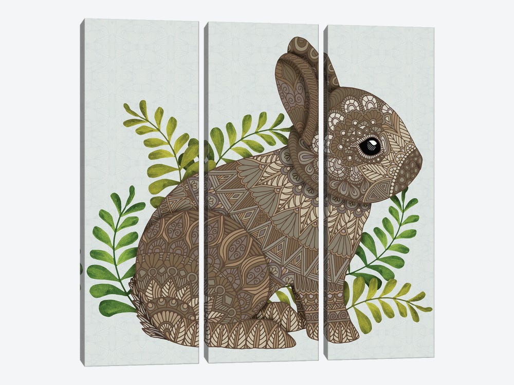 Baby Bunny by Angelika Parker 3-piece Canvas Wall Art