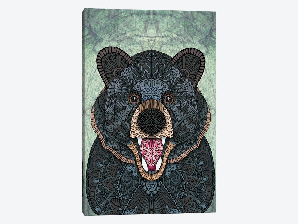 Ornate Black Bear by Angelika Parker 1-piece Canvas Art Print