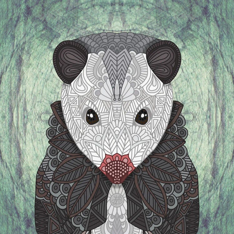 Ornate Opossum (Square) by Angelika Parker wall art