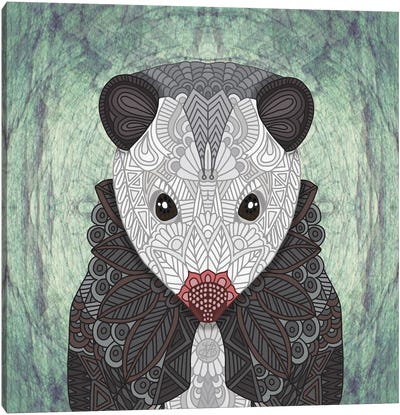 Ornate Opossum (Square) Canvas Art Print - Angelika Parker