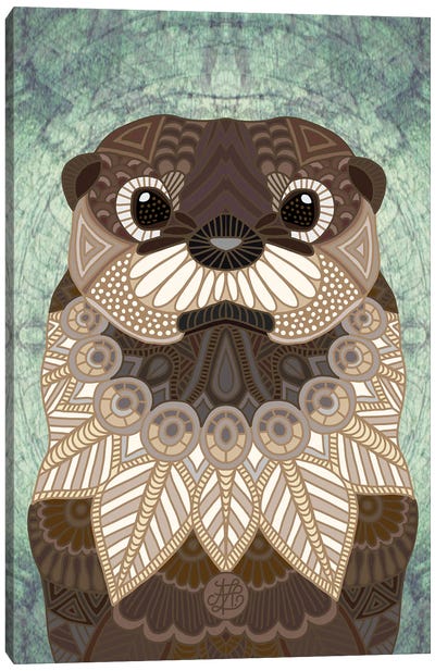 Ornate Otter Canvas Art Print - Otter Art