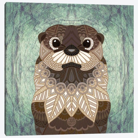 Ornate Otter (Square) Canvas Print #ANG316} by Angelika Parker Canvas Art Print