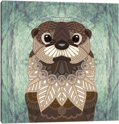 Ornate Otter (Square) Canvas Art Print - Angelika Parker