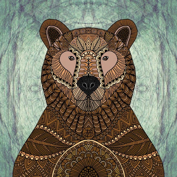 Brown Bears: Ornate Brown Bear (Square) by Angelika Parker