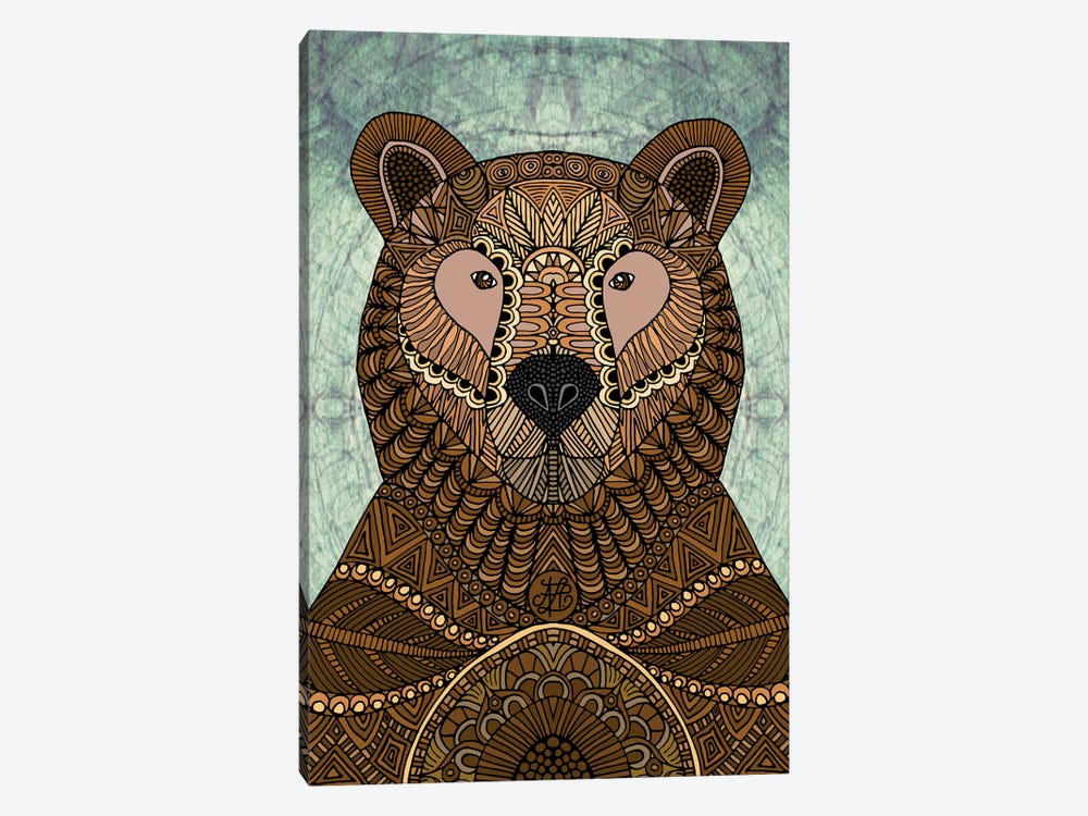 Ornate Brown Bear by Angelika Parker 1-piece Canvas Artwork
