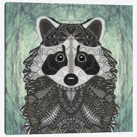 Ornate Raccoon (Square) Canvas Print #ANG319} by Angelika Parker Canvas Artwork