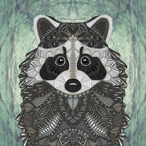 Raccoons: Ornate Raccoon (Square) by Angelika Parker