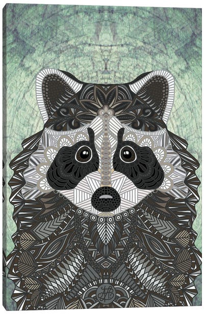 Ornate Raccoon Canvas Art Print - Raccoon Art