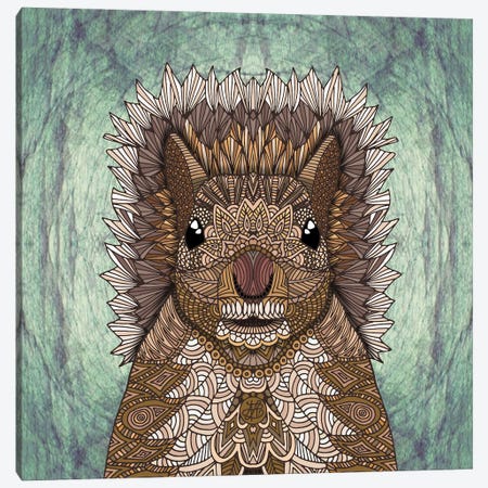 Ornate Squirrel (Square) Canvas Print #ANG322} by Angelika Parker Canvas Art Print