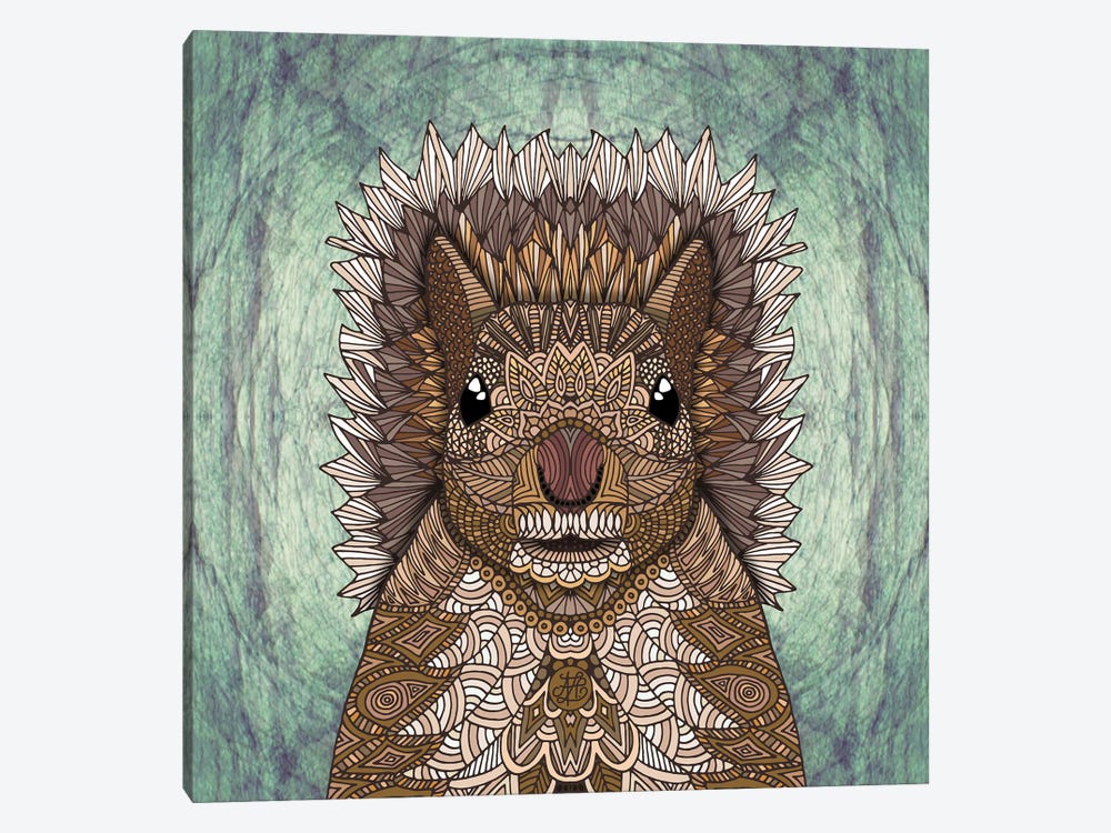 Ornate Squirrel (Square) by Angelika Parker 1-piece Canvas Art Print
