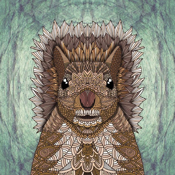 Squirrels: Ornate Squirrel (Square) by Angelika Parker