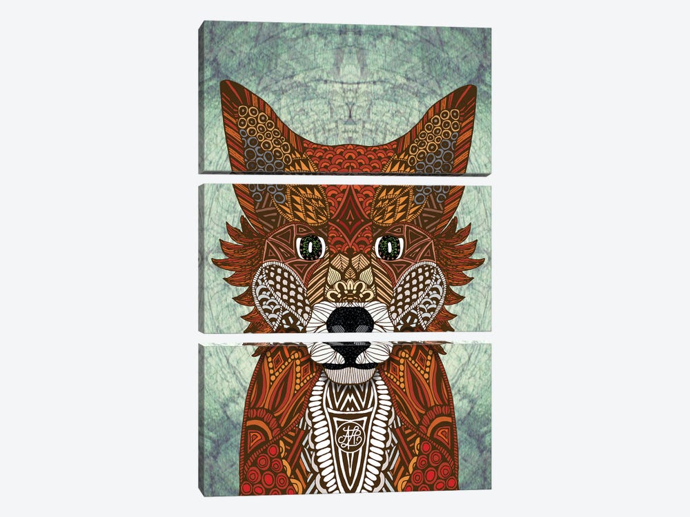 Woodland Fox by Angelika Parker 3-piece Canvas Art