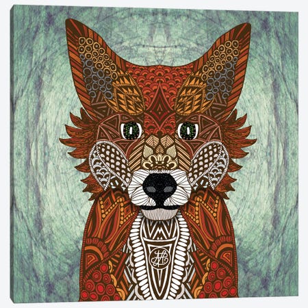 Woodland Fox (Square) Canvas Print #ANG324} by Angelika Parker Canvas Wall Art