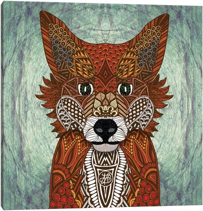 Woodland Fox (Square) Canvas Art Print - Angelika Parker