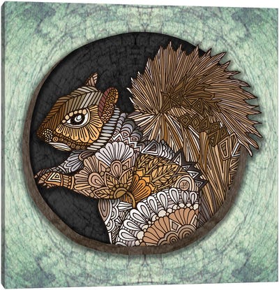 Woodland Squirrel (Horizontal) Canvas Art Print - Angelika Parker