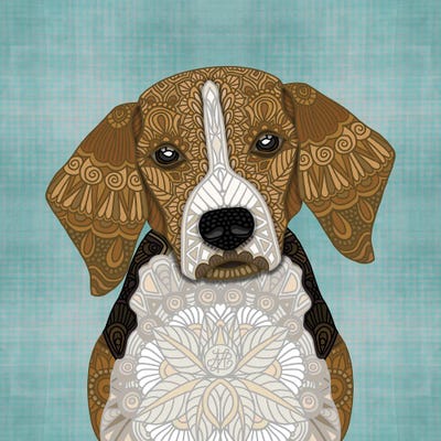 Beagle (Square) by Angelika Parker metal wall art