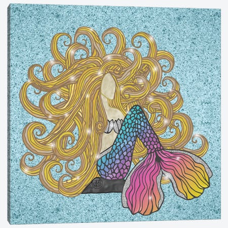Blond Rainbow Mermaid Canvas Print #ANG334} by Angelika Parker Canvas Print