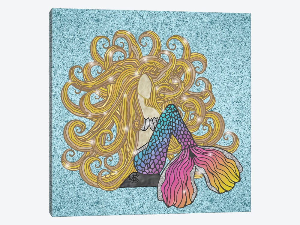 Blond Rainbow Mermaid by Angelika Parker 1-piece Canvas Art