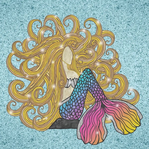 Angelika Parker: Blond Rainbow Mermaid by Angelika Parker