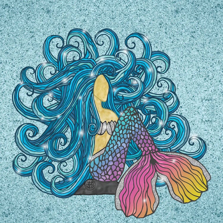 Blue Hair Rainbow Mermaid