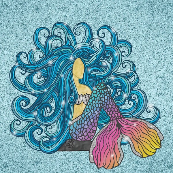 Mermaids: Blue Hair Rainbow Mermaid by Angelika Parker