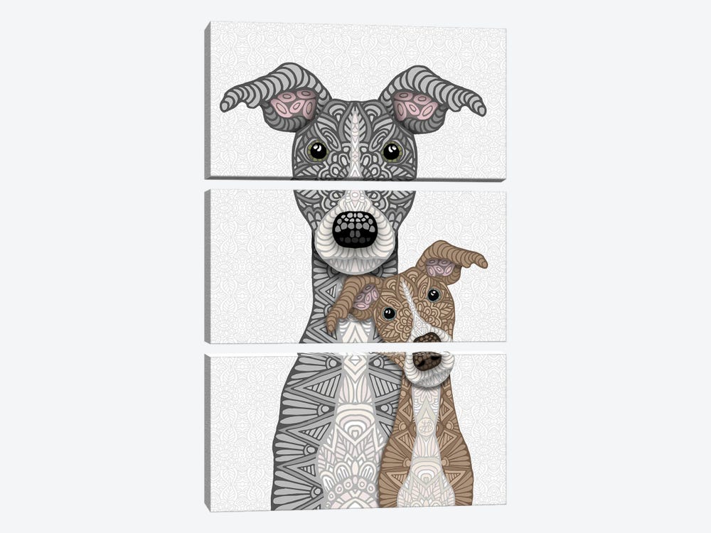 Blue And Fawn by Angelika Parker 3-piece Canvas Art Print