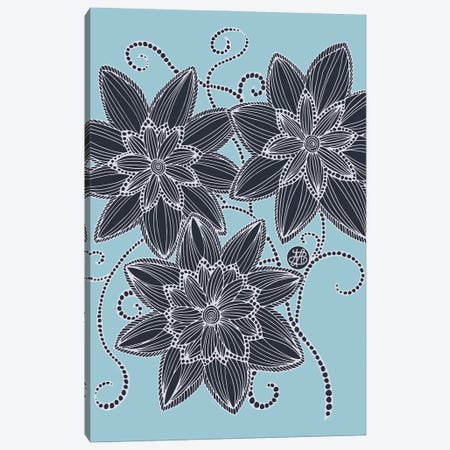 Blue Flowers Canvas Print #ANG341} by Angelika Parker Canvas Print