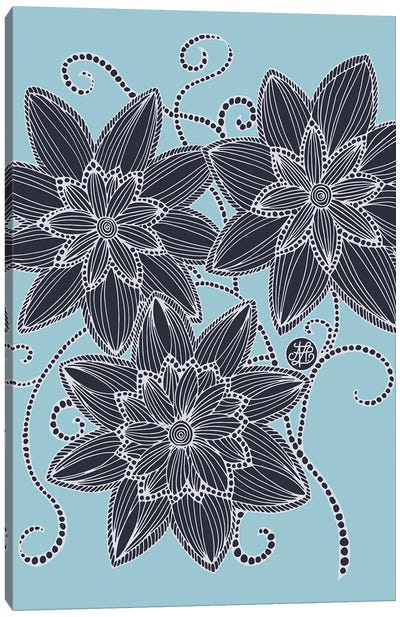 Blue Flowers Canvas Art Print - Angelika Parker