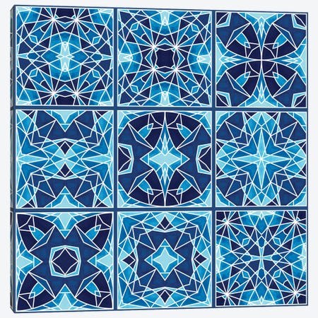 Blue Tiles (Square) Canvas Print #ANG344} by Angelika Parker Canvas Wall Art