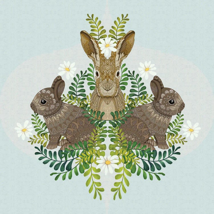 Cute Bunny Damask