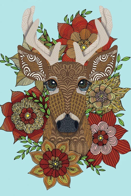 Floral Stag by Angelika Parker wall art