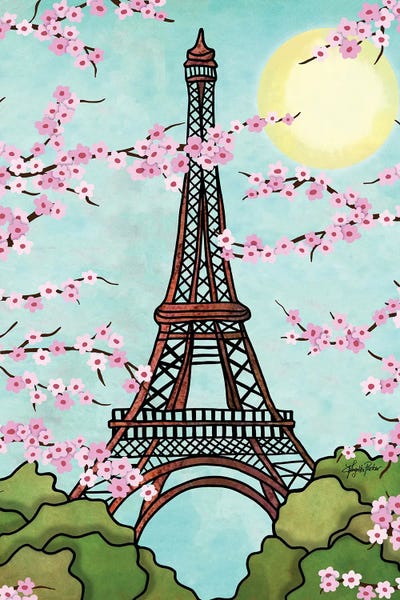 Cherry Blossoms: The Eiffel Tower by Angelika Parker
