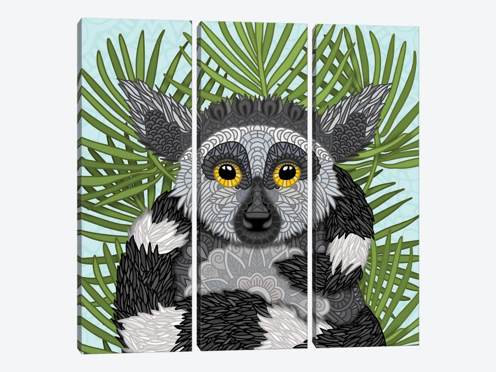 Lemur (Square) by Angelika Parker 3-piece Canvas Print