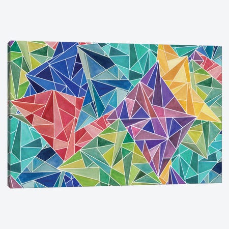 Geometric Rainbow Canvas Print #ANG35} by Angelika Parker Art Print