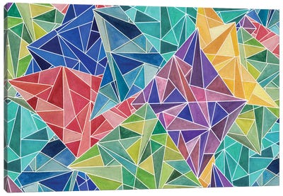 Geometric Rainbow Canvas Art Print - Angelika Parker