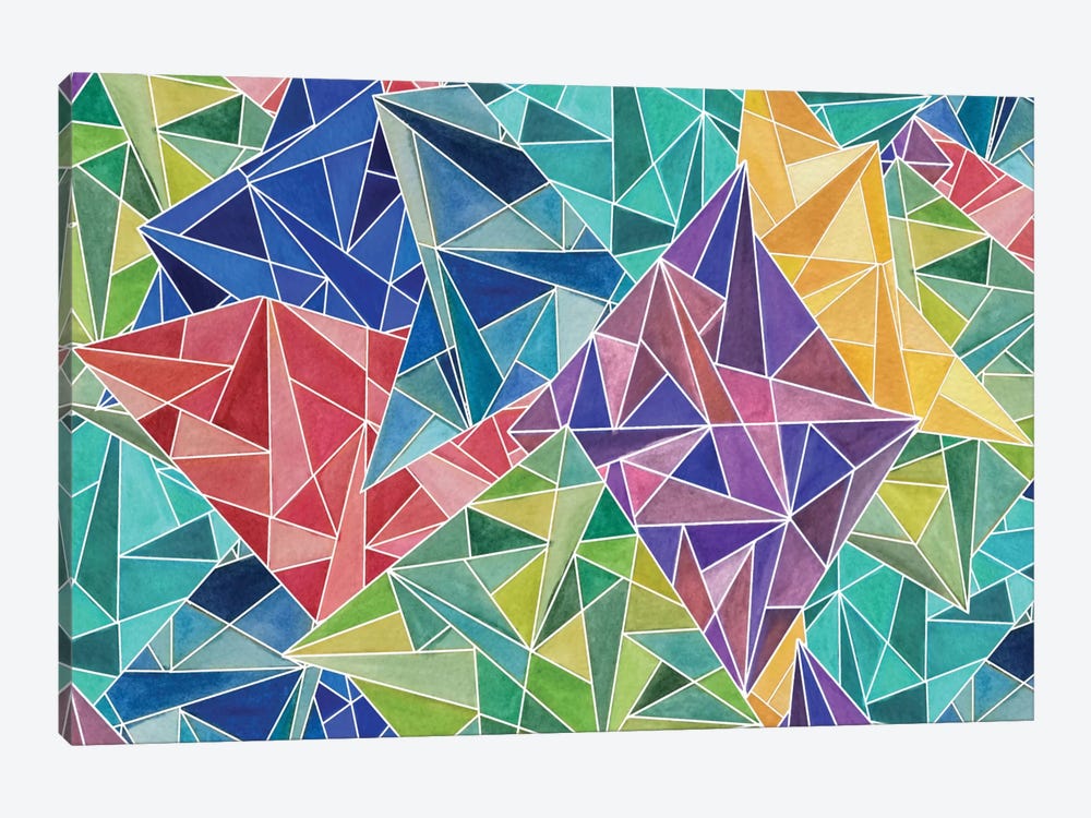 Geometric Rainbow by Angelika Parker 1-piece Canvas Wall Art
