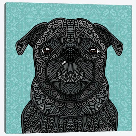 Little Black Pug (Square) Canvas Print #ANG361} by Angelika Parker Canvas Art Print