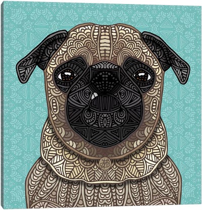 Little Fawn Pug (Square) Canvas Art Print - Pug Art