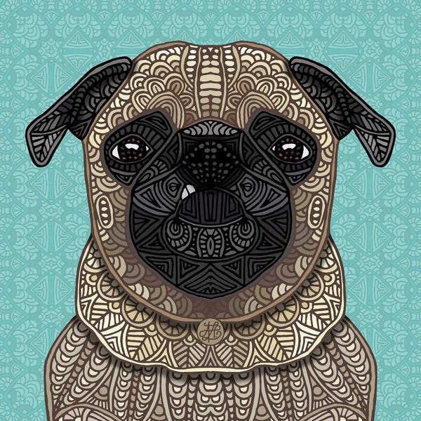 Pugs: Little Fawn Pug (Square) by Angelika Parker