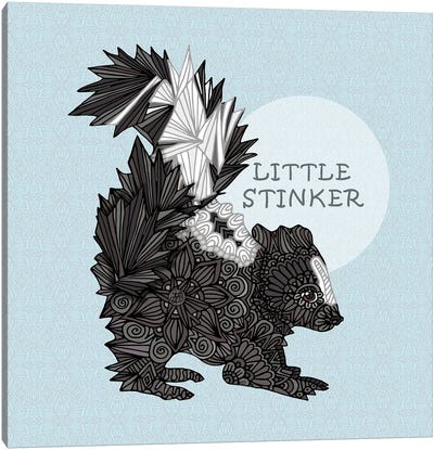 Little Stinker Blue (Square) Canvas Art Print - Skunk Art