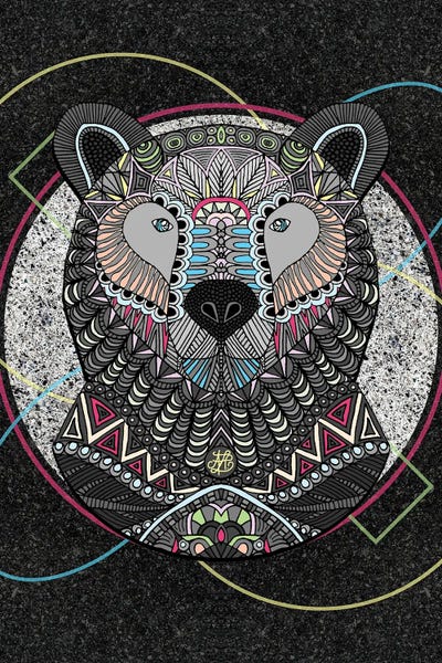 Native American Décor: Neon Tribal Bear by Angelika Parker