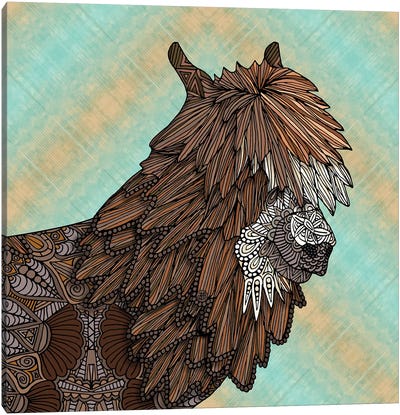 Ornate Llama (Square) Canvas Art Print - Llama & Alpaca Art