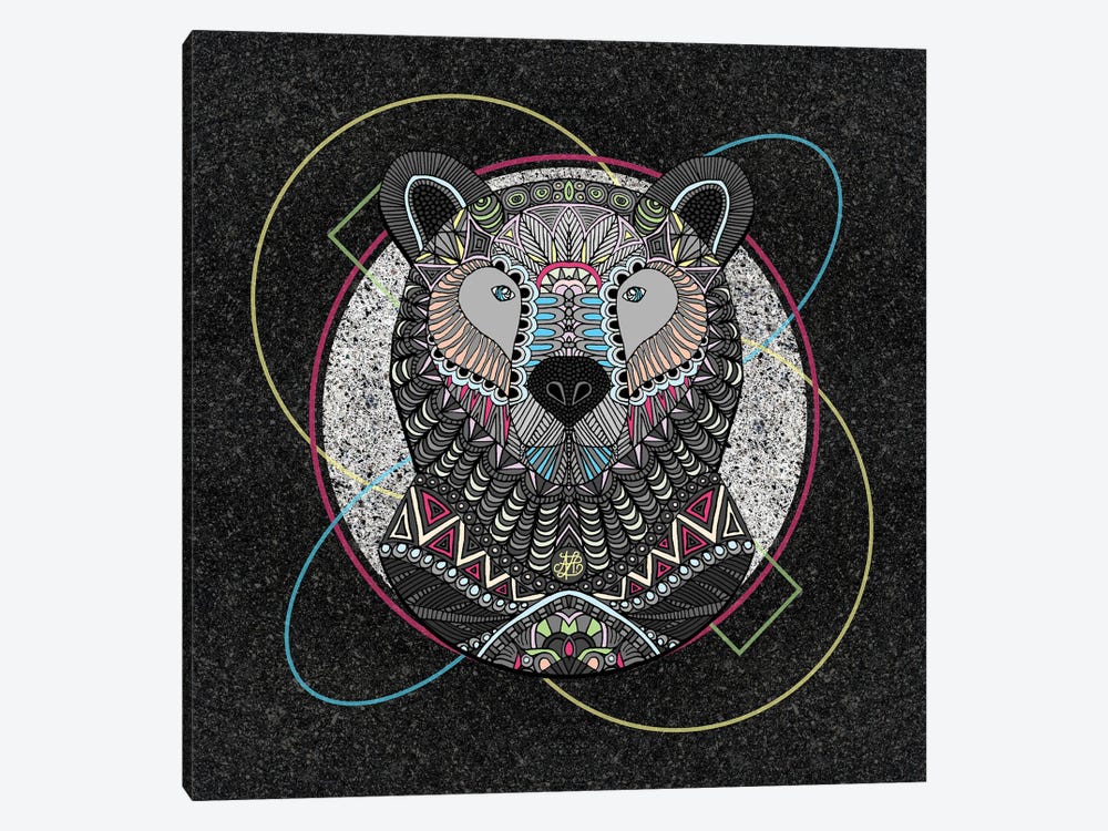 Neon Tribal Bear (Square) by Angelika Parker 1-piece Canvas Wall Art