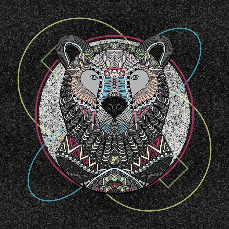 Neon Tribal Bear (Square)