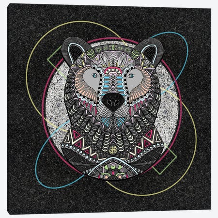 Neon Tribal Bear (Square) Canvas Print #ANG372} by Angelika Parker Canvas Wall Art