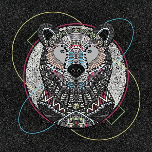 Neon Tribal Bear (Square)