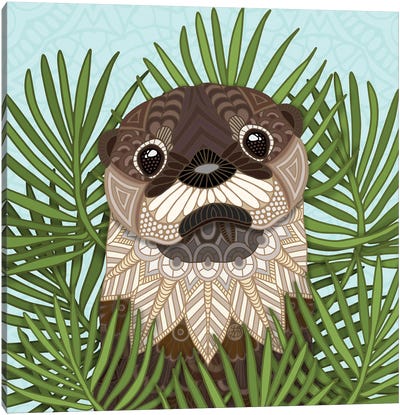 Otterly Cute (Square) Canvas Art Print - Otter Art