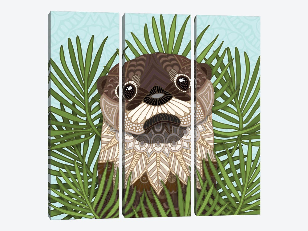 Otterly Cute (Square) by Angelika Parker 3-piece Canvas Art Print